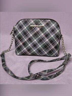 ✨ Steve Madden Plaid Dome Crossbody Bag | Purple & Grey Grunge ✨